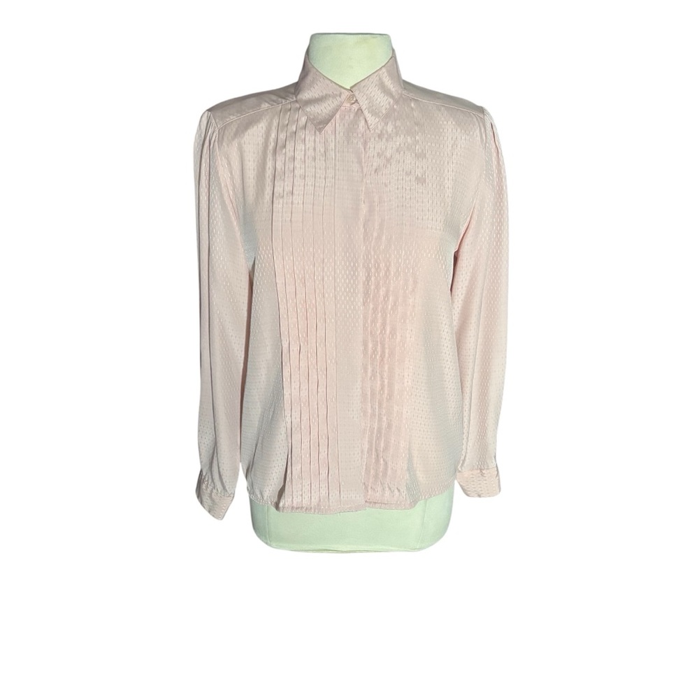Vintage SK & Company Pink Pearl Button Blouse